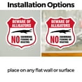 thumbnail image 3 of Alligator Warning Shield Sign Beware Of Alligators. No Swimming Fishing Or Boating (5 Pack) 4 inch X 4 inch Shield Shaped Heavy Duty 3.2 mil Vinyl Decals Weather Resistant Made in the, 3 of 6