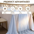 thumbnail image 5 of 3PCS Pearl Gauze Table Runner 33 x 124 inches 10FT Sheer Tablecloth Elegant Dining Wedding Birthday Party Baby Shower Anniversary Holiday Centerpiece Table Decor, 5 of 8
