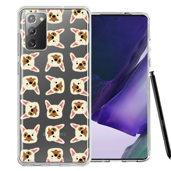 MUNDAZE For Samsung Galaxy Note 20 Frenchie Bulldog Polkadots Design Double Layer Phone Case Cover