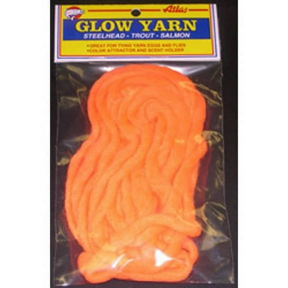 Atlas Mike's UV Glow Fly Tying Yarn, Fire Orange, 12 feet