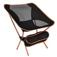 thumbnail image 1 of Silla de playa plegable para exteriores, portátil, con respaldo de malla, de aleación de aluminio, para acampar y pescar, color naranja, 1 of 12