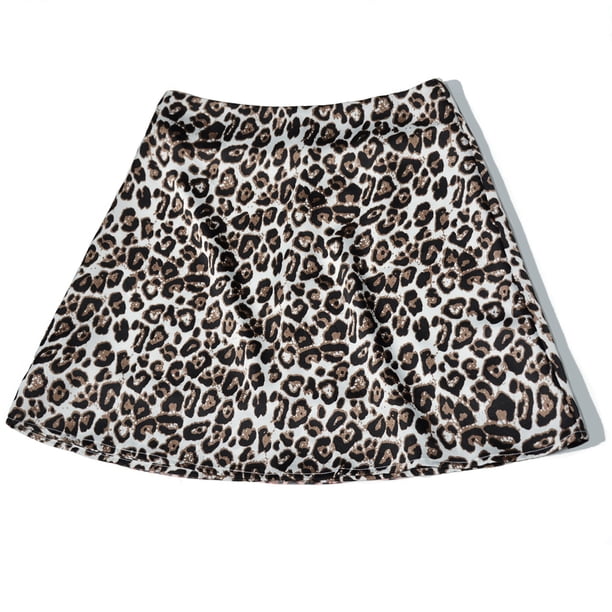 Falda casual estampada Falda mini de cintura alta Faldas cortas para mujer (Blanco S) FLhrweasw Para estrenar