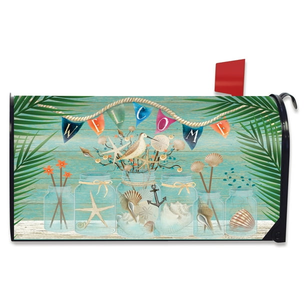 Coastal Mason Jar Summer Mailbox Cover Nautical Standard Briarwood Lane