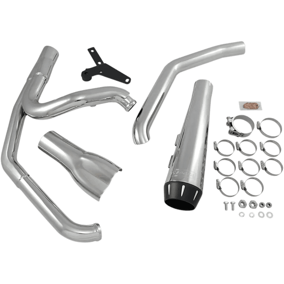 Bassani Road Rage Short 15.5" Megaphone Chrome 2-into-1 Exhaust System (1S94R)