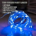 thumbnail image 5 of Blue Fairy Lights Battery Operated (Included), 8 Modes & Auto timer, 16FT 50Led Mini Twinkle Silver Wire Firefly Starry lights, Waterproof Battery Operated Lights for Mason Jar Party Christmas, 5 of 12