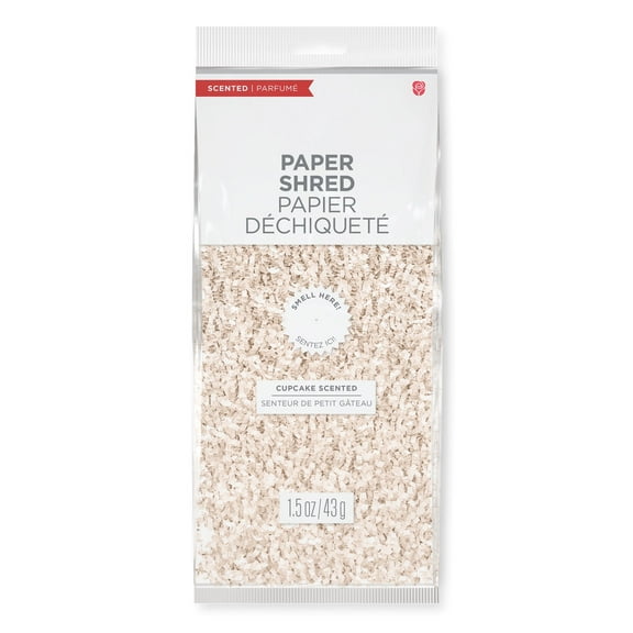 American Greetings Cream Shredded and Scented Valentine's Day Tissue Paper, Cupcake Scented (1.5 oz)