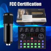 Podcast Condenser Microphone Equipment Bundle with V8S Live Sound Card And Voice Changer, Recording Studio Package for Live Streaming,Singing,Gaming,YouTube,TikTok
