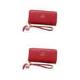 thumbnail image 3 of kurtrusly Stylish And Practical Women Wallet With Multiple Compartments Fashionable Accessories PU Card Holder Wallet Wallets purplish red 2Set, 3 of 6