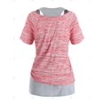 thumbnail image 2 of Tamaño más Marled nudo del lazo camiseta sin mangas y Scoop Conjunto Rosegal Camisetas tallas grandes, 2 of 5