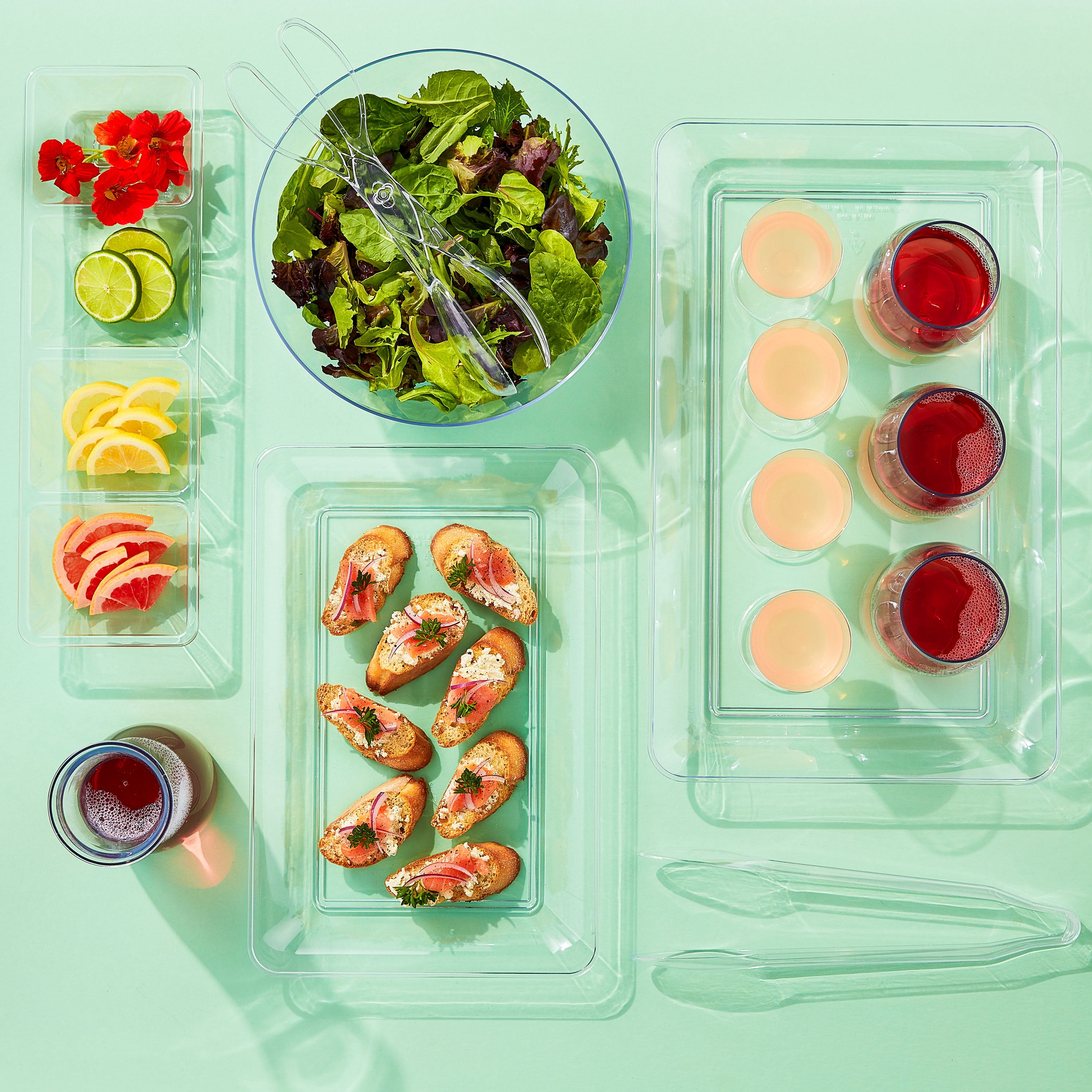 1 Count, 12 IN Clear Plastic Serving Tongs, Food Tongs, by Way To Celebrate