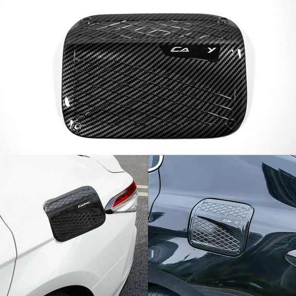 Xotic Tech Carbon Fiber Style Sport Gas Tank Cap Cover Fuel Filler Cap Trim for Toyota Camry 2018 2019 2020