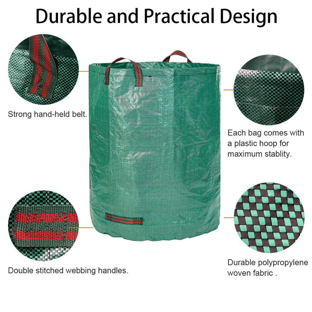 3-Pack 72 Gallons Vegetable Gardening Bag Reusable Heavy Duty Yard Leaf Waste Bag Gardening Bags Planting Grow Bag DDSKY Garden Bag 