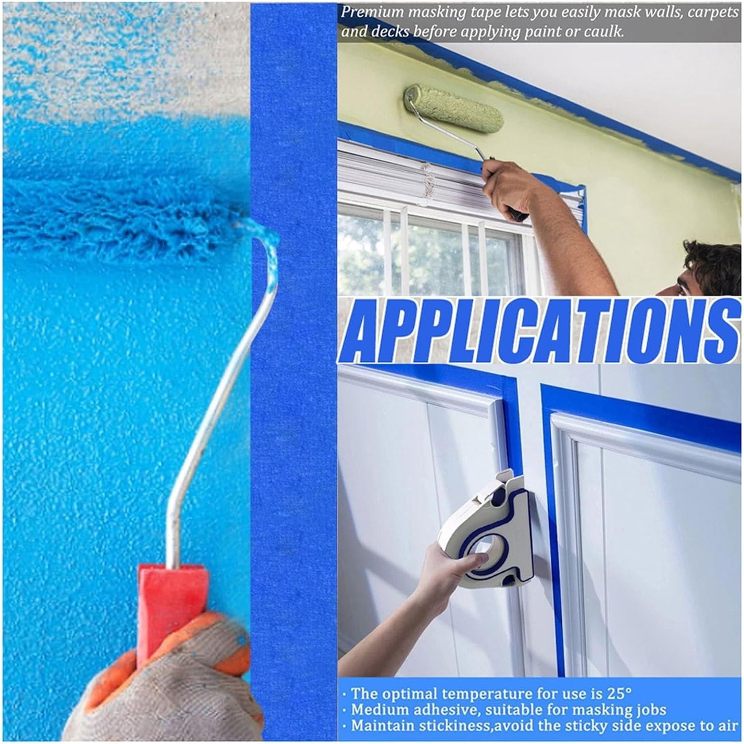LC-dolida Painters Tape Applicator, Masking Tape Dispenser for Trim Tool with 1mm Spacing for Window Wall Floor Door Frame Painting