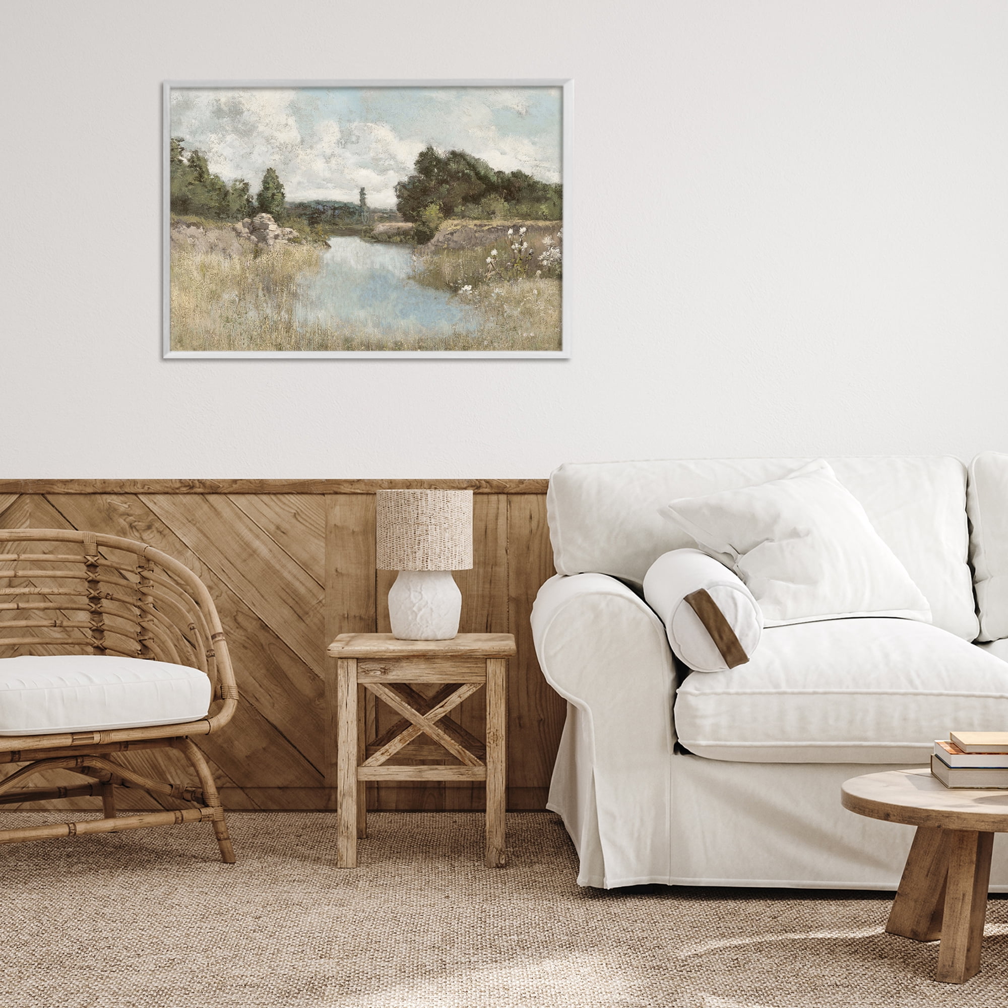 Stupell Industries Dawn At The Shore White Framed Giclee Art, design by Christy McKee