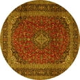 thumbnail image 1 of Ahgly Company Indoor Round Medallion Yellow Traditional Area Rugs, 8' Round, 1 of 4