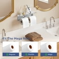 thumbnail image 3 of TVOFEK Wall Mounted Toilet Paper Holder with Shelf, Brushed Nickel Stainless Steel Double Tissue Roll Holder Fits Mega Rolls for Bathroom Kitchen RV, 3 of 15