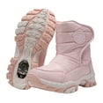 thumbnail image 6 of Gvdentm Snow Boots Toddlers Toddler Boys Girls Winter Warm Shoes Water-Resistant Comfy Non-Slip Snow Boots Cold Weather Insulated Outdoor Walking Shoe(Pink,2), 6 of 7