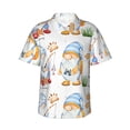 thumbnail image 2 of Picia Gnome Camping Fishing Gentle Cotton Regular Fit Short Sleeve Casual Hawaiian Shirt for Men-Small, 2 of 8