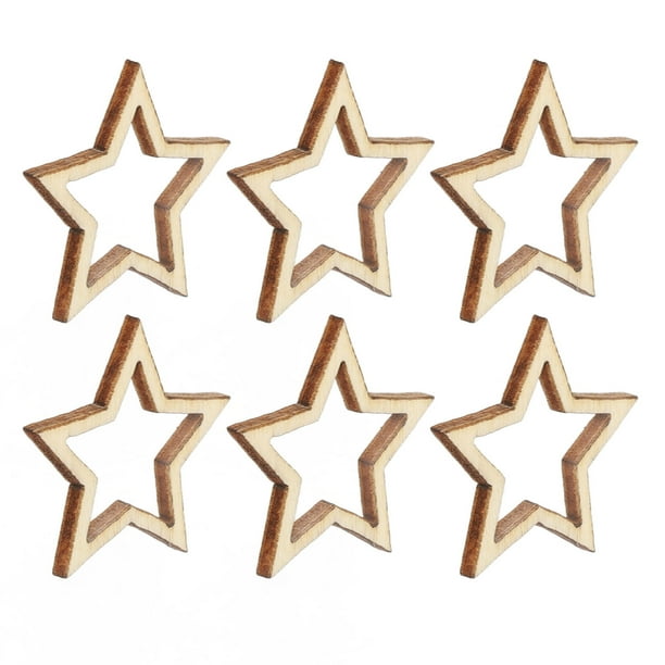 Decoración De Estrella Hueca De Madera, Piezas De Madera En Forma De Estrella, 100 Piezas De Textura Excepcional, Ensambladas Libremente Para Salones De Belleza