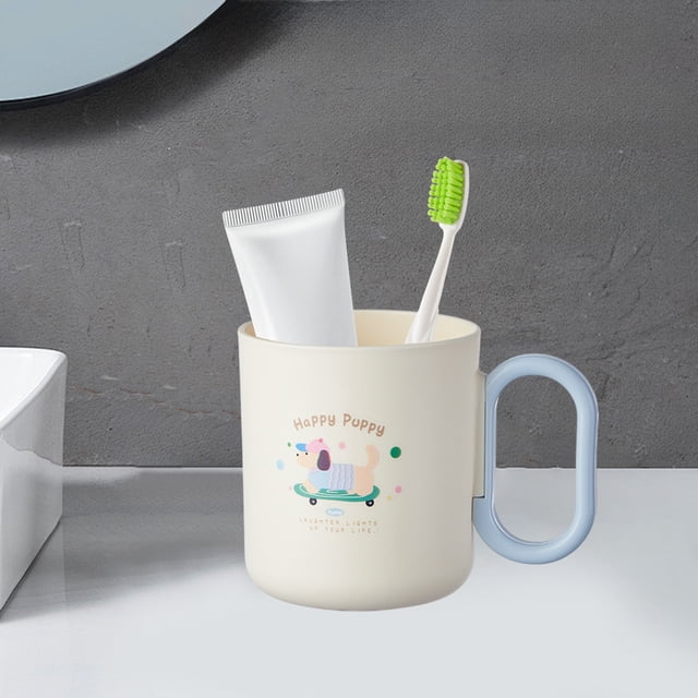 Xihbxyly Vaso para Enjuague Bucal, Mango Ergonómico Antideslizante, Soporte Compacto para Cepillos de Dientes de Viaje, Diseño de Plástico Duradero de Grado Alimenticio, Uso Doméstico y Exterior, Ide