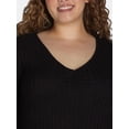 thumbnail image 3 of Terra & Sky Women's Plus Size Pointelle Top, Sizes 0X-4X, 3 of 4