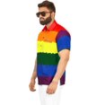 thumbnail image 4 of HAPPY BAY Men's Hawaiian Shirts Short Sleeve Button Down Shirt Men's Hawaii Shirts Boho Holiday Casual Summer Beach Shirts for Men Funny XL Lgbtq, Multicoloured, 4 of 6
