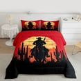 thumbnail image 2 of Homewish Rustic Southwest Cowboys Bedding Comforter Set,Tropical Desert Cactus Twin Comforter Sets,Orange Sunset Bedding Set For Boys,Super Cozy Room Decor Reversible,2-Piece, 2 of 8