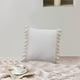 thumbnail image 4 of Funda de cojín decorativa beige con borlas | Funda de cojín cuadrada de poliéster de 45 x 45 cm para sofá, silla, cama o coche | Sin relleno | Cierre de cremallera fácil para decoración del hogar, 4 of 6
