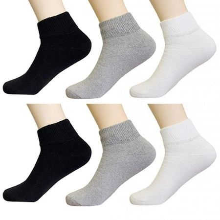 13 Diabetic Socks - 6 Pair Diabetic Ankle Circulatory Socks Health Support Mens Loose Fit Size 10-13