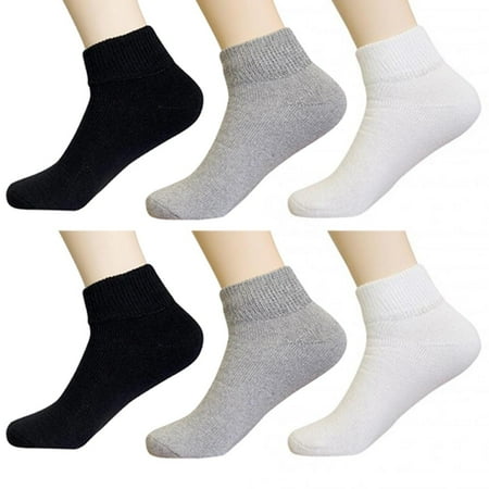 6 Pair Diabetic Ankle Circulatory Socks Health Support Mens Loose Fit Size