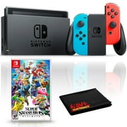 Nintendo Switch with Neon Blue and Red Joy-Con Bundle with Super Smash Bros. Ultimate