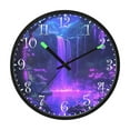 thumbnail image 2 of Voice Activated Clock with Glow Light 12 Inch Large Silent Wall Clock Battery Operated for Home Decor Purple Neon Waterfall, 2 of 8