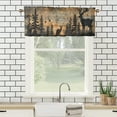 thumbnail image 3 of Rustic Deer Window Curtains Valances Forest Tree Retro Barn Door Wildlife Animal Wooden Planks Rod Pocket Window Valance for Living Room Bathroom Bedroom Kitchen 54 by 18 in, 1 Panel, 3 of 6