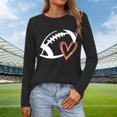 thumbnail image 2 of Seductiva Women's Long Sleeve Cotton T-Shirt Swomeneatshirt Women Cute Football Graphic Pullover Shirt Football Season Long Sleeve Tops Business Casual Beach Vacation Workout Fashion Basic Tees, 2 of 4