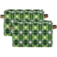thumbnail image 2 of St Patricks Day Plaid Storage Basket with Handles Collapsible Storage Bins Canvas Fabric Storage Organizer for Shelves Closet Bedroom Living Room 2Pack Decor Gifts, 2 of 7