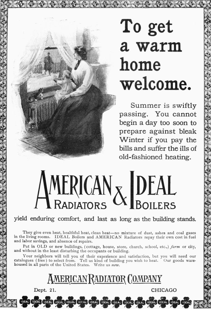 Radiator Ad, 1905. /Namerican Magazine Advertisement For American