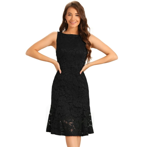 DARING DIVA Lace Cocktail Boat Neck Evening Sheath Dress XS Black