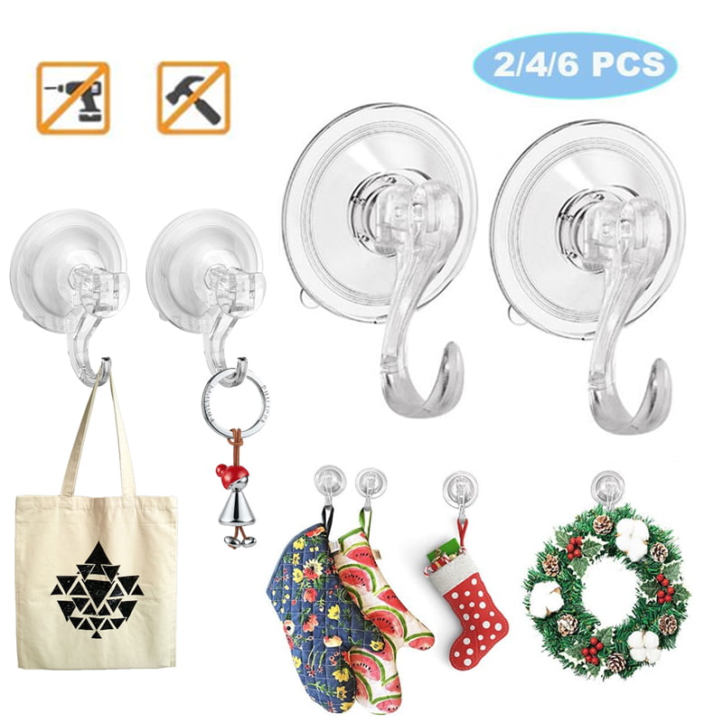 Suction Cup Hooks with Key Lock 2PCS Wreath Hanger Heavy Duty Vacuum Wall Cup 