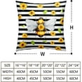 thumbnail image 6 of Bee Pillows Covers Sunflowers Spring Pillow Covers 16x16 Black White Flower Decorative Pillows Covers Green Leaf Bee Themed Decor for Indoors Couch Living Room in 2 Pcs, 6 of 6