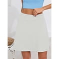 thumbnail image 6 of Chiclily Women's 2-in-1 High Waisted Tennis Skort with Pockets, White Athletic Golf Skirt with Built-in Shorts, Size L, 6 of 6