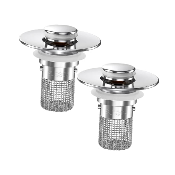 2 Piezas Tapón de Lavabo Filtro de Drenaje Colador Captador de Cabello Material Metálico Práctico Fácil de Usar Adecuado para Cocina Baño Lavadero 5.9