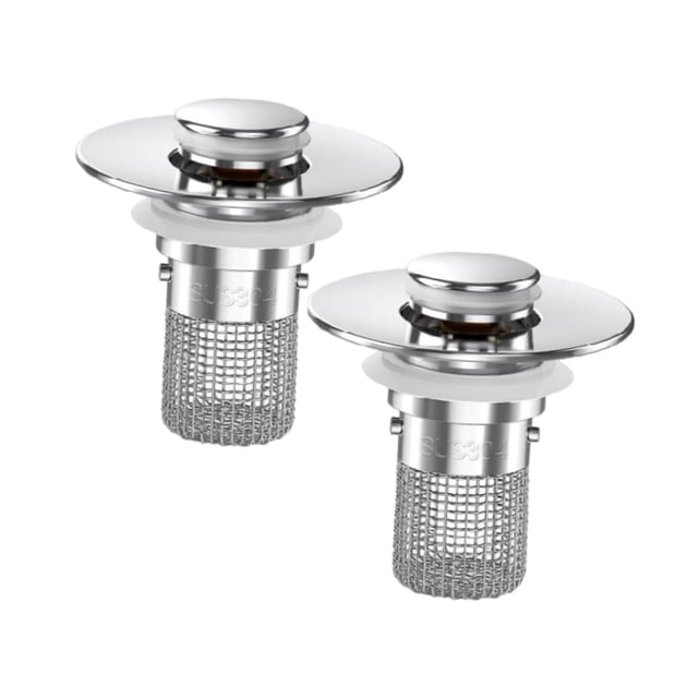 2 Piezas Tapón de Lavabo Reemplazo Atrapa Cabello Filtro de Drenaje Compacto Simple Uso Material Metal Pp Adecuado para Baño Cocina Lavamanos Restroom Hogar Lavadero Apartmento