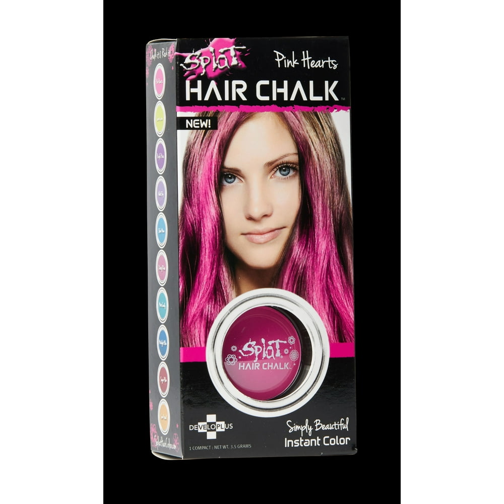 Splat Pink Heart Hair Chalk, Temporary Pink Hair Color Highlights
