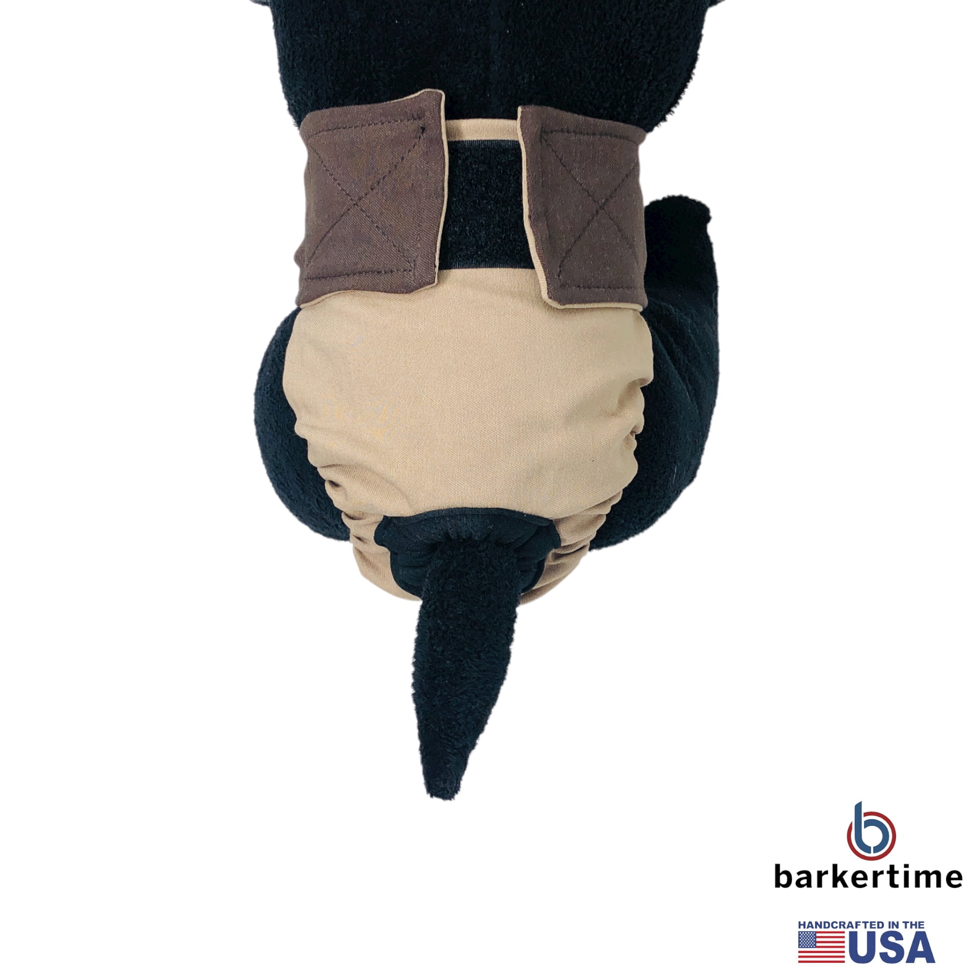 Barkertime Black on Brown Beige Dog Diaper