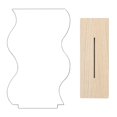 thumbnail image 2 of Espejo de maquillaje acrílico irregular, espejo de mesa, tocador, base de madera para dormitorio. A, 2 of 9