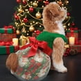 thumbnail image 4 of Vestido navideño para perro Miiemiu, top verde, lazo rojo, falda de Papá Noel, 4 of 7