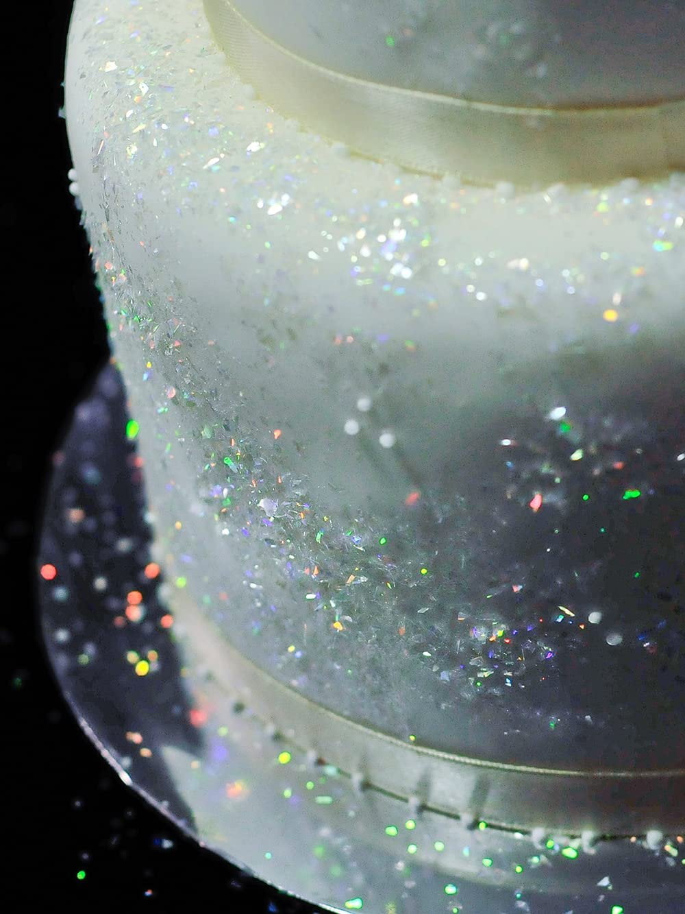 Edible Glitter With Natural Color, 3 Grams Crystal White 