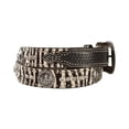 thumbnail image 2 of Nocona N2498462-44 Mens Hair On Zebra Cowboy Crystal Concho Nail Head Belt, Black & White - Size 44, 2 of 3