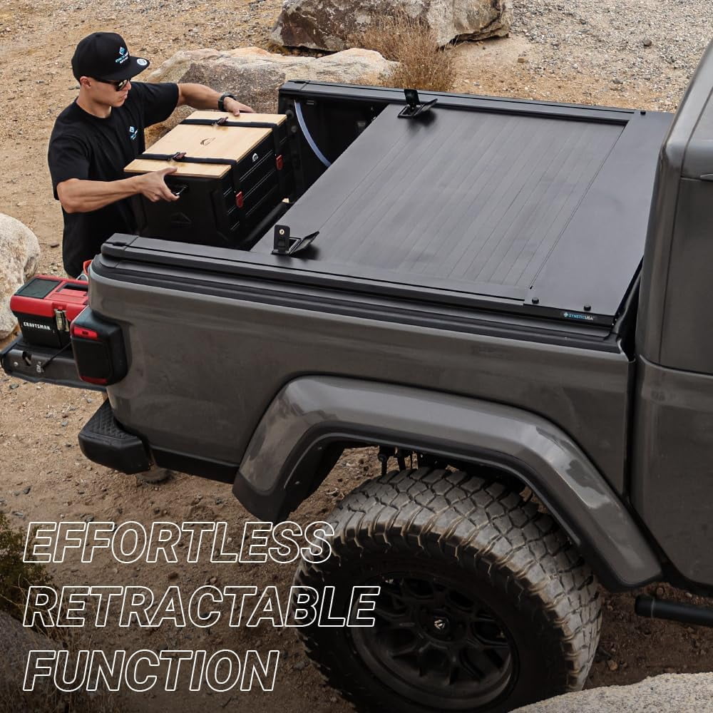 Syneticusa MR Series Retractable T-Slot Rails Hard Truck Bed Cover for 2022-2026 Toyota Tundra 5'6" Bed