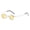 Gold Frame Yellow Sheet, variant on Folding Round Frame Sunglasses: Portable, Metal Frame, AC Lenses, Ideal for Travel, Sports, and Daily Wear